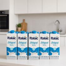 KIt 5 Leite Integral ITALAC 1 Litro cada Validade longa