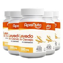 Kit 5 Levedo de Cerveja Apisnutri 400 comprimidos 500mg
