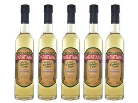 Kit 5 Licor de Cachaça Creme Umburana Paratiense 500 ml Creme Sabores Original Garrafa Nacional Tradicional Sobremesas