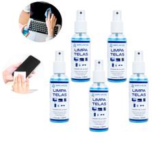 Kit 5 Limpa Tela Implastec 120ml Clean Tv Led Lcd Monitor Celular Notebook Smartwatch