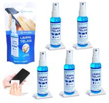 Kit 5 Limpa Tela Implastec 60ml com Flanela Clean Tv Led Lcd Monitor Celular Notebook Óculos Kit 5 Limpa Tela Implastec 60ml com Flanela Clean Tv Led Lcd Monitor Celular Notebook Óculos
