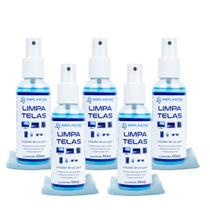 Kit 5 Limpa Telas Led Plasma Lcd iPad Tv Monitores Celulares Com Flanela Para Limpeza 60ml - Implastec