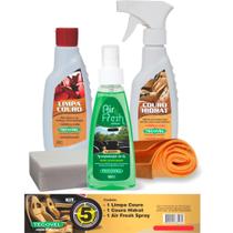 Kit 5 Limpeza E Hidratação De Couro Tecovel Com Aromatizante Kit 5 Limpeza E Hidratação De Couro Tecovel Com Aromatizante