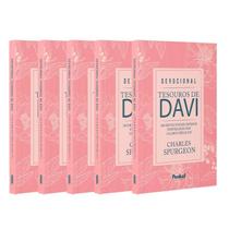 Kit 5 Livros Devocional Tesouros de Davi Pink Flowers Charles Spurgeon