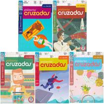 Kit 5 Livros Palavras Cruzadas Nível Difícil Expert Coletânea 144 Páginas Folhas Brancas