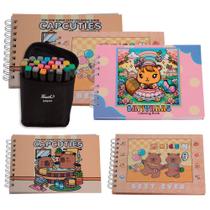 Kit 5 Livros Para Colorir Infantil + Canetinhas Boobie Goods