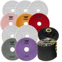 Kit 5 Lixa+ReboIo+Prato P/ granito preto são gabriel