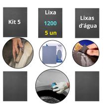 Kit 5 lixas 1200 D'água Lixamento Polimento Acabamento Superfície Grão Plástico Metal Folha Kit 5 lixas 1200 D'água Lixamento Polimento Acabamento Superfície Grão Plástico Metal Folha