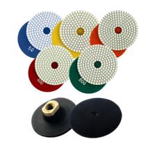 Kit 5 Lixas Diamantadas Dágua Para Mármore, Granito, Porcelanato Com Suporte Super Flexível Kit 5 Lixas Diamantadas Dágua Para Mármore, Granito, Porcelanato Com Suporte Super Flexível