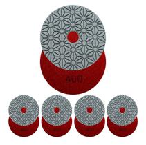 Kit 5 Lixas Diamantadas Seca e Úmida Floral Ouro 400 - Ø100mm