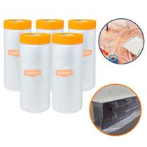Kit 5 Lona Protetora Pintura e Reforma Fita Adesiva 105cm x 20m Bobina Plástica 21 m² Cobertura Obras Construção Móveis