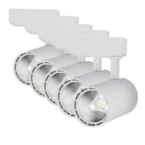 Kit 5 Luminária Branca Trilho Spot Led 10W 3500K Branco Quente