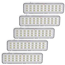 Kit 5 Luminária Emergência Lâmpada Luz Recarregável Bivolt Kit 5 Luminária Emergência Lâmpada Luz Recarregável Bivolt