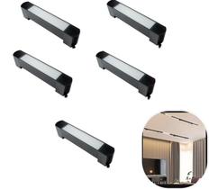 Kit 5 Luminária Led Difusa Linear para Trilho 30w Preto