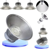 Kit 5 Luminária Led Highbay Smd 100W Galpão Industrial Branco Frio 6500k Bivolt 110v-220v
