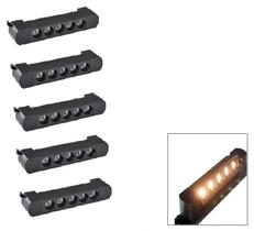 Kit 5 Luminária Led Pontual Linear 10w 3000k Para Trilho Preto Bivolt