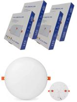 Kit 5 Luminária Plafon Led Borda Infinita 25W Embutir Redondo Bivolt Frio 6500k 17cmx17cm Ilumimax