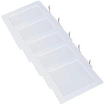 Kit 5 Luminária Plafon LED Quadrado de Embutir 18W - 4000K (520,0046) - Noll LED