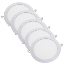 Kit 5 Luminária Plafon LED Redondo Embutir 18W 4000K (520,0042) - Noll LED