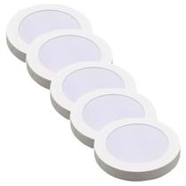 Kit 5 Luminária Plafon Led Redondo Sobrepor 18W 6500K - Noll