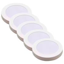 Kit 5 Luminária Plafon Led Redondo Sobrepor 24W 4000K - Noll Kit 5 Luminária Plafon Led Redondo Sobrepor 24W 4000K - Noll