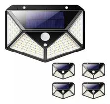 Kit 5 Luminária Solar Luz Arandela 100 Led A Prova D'água - O.Míssil Company