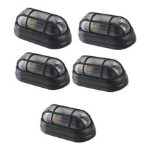 Kit 5 Luminária Tartaruga Externa Preta Com Grade E27 - OPL Kit 5 Luminária Tartaruga Externa Preta Com Grade E27 - OPL