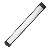 Kit 5 luminaria tubular led preta 18w 60cm 3000k branco quente sobrepor biv embuled