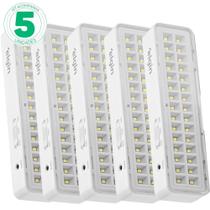Kit 5 Luminárias de emergência 30 Leds branca - Elgin Kit 5 Luminárias de emergência 30 Leds branca - Elgin