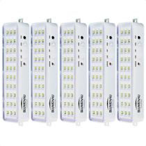 Kit 5 Luminárias De Emergência Blumenau 30 Leds Recarregável Bivolt - BLUMENAU ILUMINAÇÃO