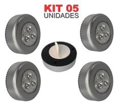 Kit 5 Luminárias de Toque Led Portátil