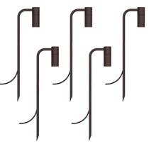 Kit 5 Luminárias Espeto De Jardim Foco Balizador Marrom 50Cm