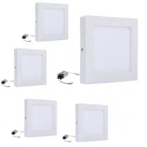 Kit 5 Luminárias Led Plafon 24w/6500K Sobrepor Teto 28x28cm - Galaxy LED