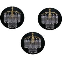 Kit 5 Lustre Pendente De Cristal Vidro Para Sala