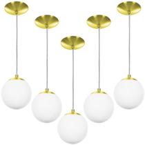 kit 5 Lustres Pendentes Orby Bolinha Dourada kit 5 Lustres Pendentes Orby Bolinha Dourada