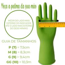 Kit 5 luva de borracha latex multiuso verde vabene tam g