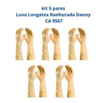 Kit 5 Luvas Limpeza Longatex Ranhurada Danny CA 9567
