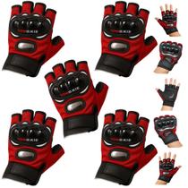 Kit 5 Luvas Meio Dedo Vermelha Ciclismo e Motocross Alta Resistência, Pegada Segura e Durabilidade Kit 5 Luvas Meio Dedo Vermelha Ciclismo e Motocross Alta Resistência, Pegada Segura e Durabilidade