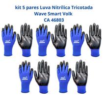 Kit 5 Luvas Proteção Nitrílica Tricotada Wave Smart Volk EPI CA 46803 Kit 5 Luvas Proteção Nitrílica Tricotada Wave Smart Volk EPI CA 46803