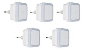 Kit 5 Luz Noturna Abajour Led tomadaSensor Acende Automático