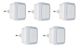 Kit 5 Luz Noturna Abajour Led Tomadasensor Acende Automático