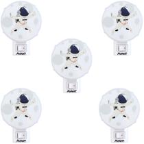Kit 5 Luz Noturna Abajurzinho Led Astro Astronauta Lua 1w Amarela Avant