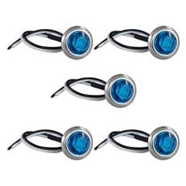 Kit 5 Luzes De Cortesia com Moldura em Inox Led Azul 12v Kit 5 Luzes De Cortesia com Moldura em Inox Led Azul 12v