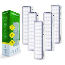 Kit 5 Luzes de Emergência Luminária 30 Led 1w Bivolt Lítio Intelbras Lea 31