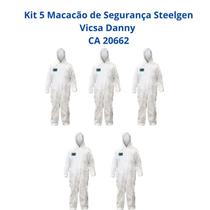 Kit 5 Macacões de Segurança Steelgen Vicsa Danny EPI Proteção CA 20662