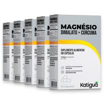 Kit 5 Magnésio Dimalato+Cúrcuma Katiguá 210mg 60 Cápsulas Kit 5 Magnésio Dimalato+Cúrcuma Katiguá 210mg 60 Cápsulas
