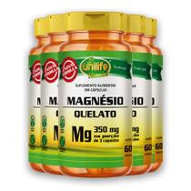 Kit 5 Magnésio Quelato Unilife 350mg 60 Cápsulas Kit 5 Magnésio Quelato Unilife 350mg 60 Cápsulas