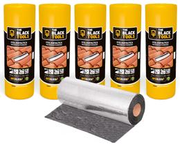 Kit 5 Manta Asfáltica Alumínio 45cmx10m Adesiva Telhado Laje