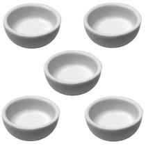 KIT 5 Manteigueiras Pequenas de Porcelana Redonda 40ml Hotel
