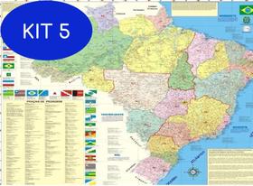 Kit 5 Mapa do Brasil Atualizado -